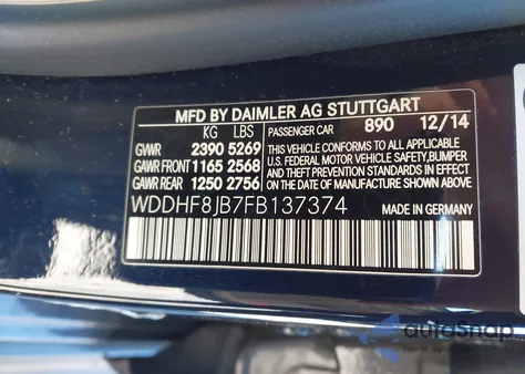 2015 Mercedes-Benz E 350 4Matic из США, поврежденный, VIN WDDHF8JB7FB137374